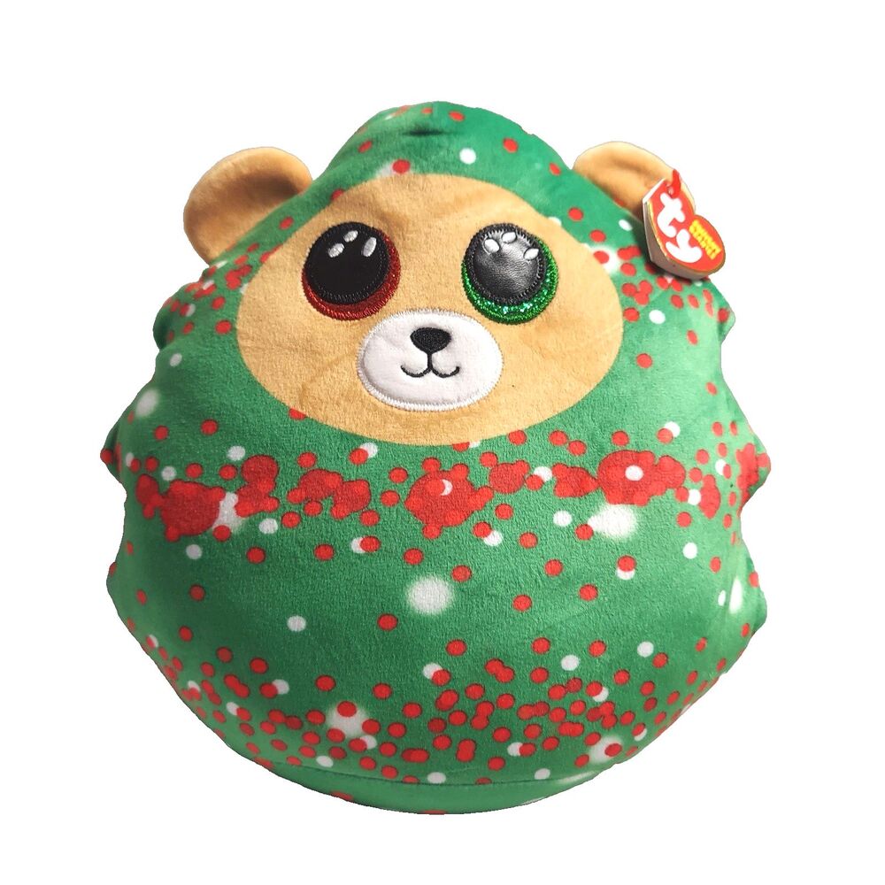 Ty Everett Plush Squishy Beanies Christmas Tree Bear Stuffed Animal 9 Inch w Tag